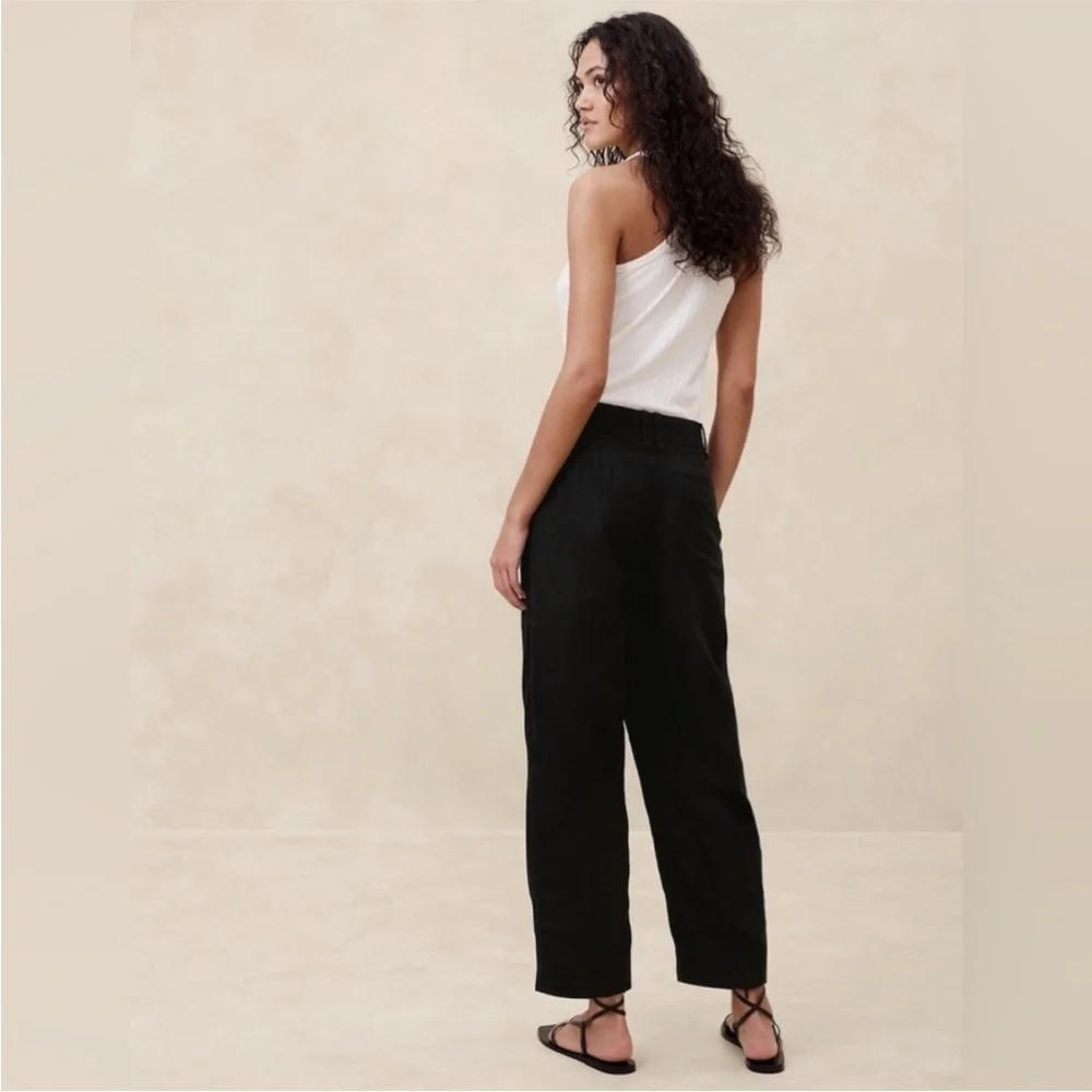 NWT! Banana Republic Black Mya Cotton-Linen Cargo Pant - Multiple Sizes🖤 882900